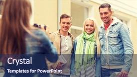  Presentation with travel friends - Beautiful presentation theme featuring memory book woman taking - travel vacation technology and friendship backdrop and a navy blue colored foreground