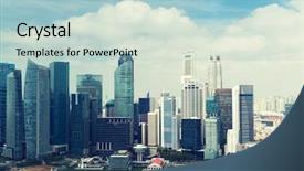  Presentation with luxury travel - Colorful slides enhanced with travel vacation tourism and luxury concept - beautiful view to bangkok city seafront backdrop and a light blue colored foreground