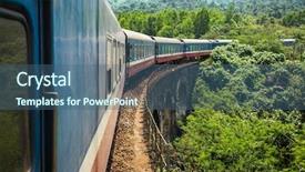  Presentation with train - Audience pleasing PPT layouts consisting of travel vietnam - old train passing backdrop and a ocean colored foreground