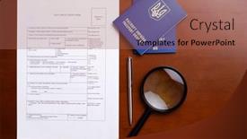  Presentation with immigration - Slide deck featuring travel-visa-application-form-immigration background and a red colored foreground