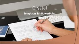  Presentation with immigration - Slide set having travel-visa-application-form-immigration background and a gray colored foreground