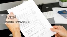  Presentation with immigration - PPT theme featuring travel-visa-application-form-immigration background and a  colored foreground