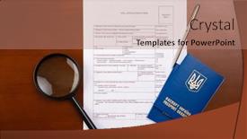  Presentation with immigration - Presentation theme consisting of travel-visa-application-form-immigration background and a  colored foreground