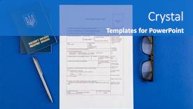  Presentation with immigration - Theme having travel-visa-application-form-immigration background and a  colored foreground