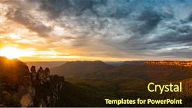  Presentation with australia - PPT theme consisting of travel wales - three sisters blue mountains australia background and a wine colored foreground