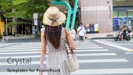  Presentation with taipei - Slide deck consisting of travel-woman-in-xinyi-district background and a  colored foreground