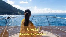  Presentation with boat - Presentation design having travel-woman-sit background and a red colored foreground
