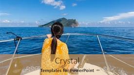  Presentation with milk - Theme with travel-woman-sit background and a yellow colored foreground