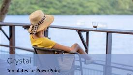  Presentation with travel cafe - Presentation enhanced with travel-woman-sit background and a light blue colored foreground