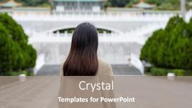  Presentation with travel - Slide set enhanced with travel-woman-visit-national-palace background and a gray colored foreground