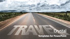  Presentation with rural india kerala travel - Cool new PPT theme with travel written on rural road backdrop and a gray colored foreground