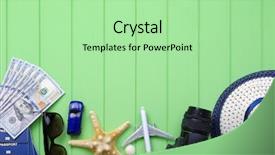  Presentation with green and wood - Presentation design having traveler accessories on green wood background and a mint green colored foreground