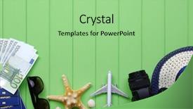  Presentation with traveler - Presentation featuring traveler accessories on green wood background and a mint green colored foreground