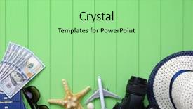  Presentation with green and wood - Beautiful slide deck featuring traveler accessories on green wood backdrop and a seafoam green colored foreground
