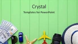  Presentation with green and wood - Slide deck enhanced with traveler accessories on green wood background and a mint green colored foreground