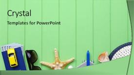  Presentation with traveler - Colorful presentation theme enhanced with traveler accessories on green wood backdrop and a mint green colored foreground