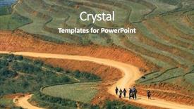  Presentation with hmong - Slide set consisting of traveler and hmong villager walk background and a tawny brown colored foreground