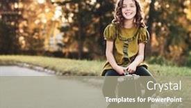  Presentation with traveler - Amazing presentation having traveler girl with a suitcase outdoors backdrop and a mint green colored foreground