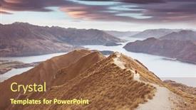  Presentation with new zealand - Audience pleasing slides consisting of traveler-hiking-in-roys-peak backdrop and a tawny brown colored foreground