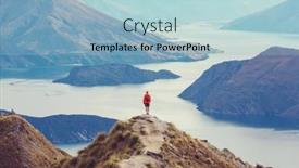  Presentation with new zealand - Cool new presentation with traveler-hiking-in-roys-peak backdrop and a light blue colored foreground