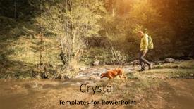  Presentation with health balance - PPT layouts with traveler-man-trekker background and a gold colored foreground