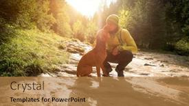  Presentation with health balance - Cool new presentation theme with traveler-man-trekker backdrop and a coral colored foreground