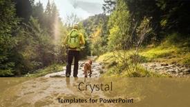  Presentation with health balance - Theme enhanced with traveler-man-trekker background and a gold colored foreground