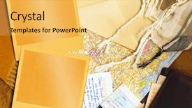  Presentation with memories - Beautiful slide set featuring traveler memories instant photos backdrop and a yellow colored foreground