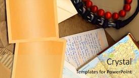  Presentation with vacation album - Presentation design with traveler memories instant photos background and a lemonade colored foreground