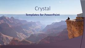  Presentation with inspiring - Beautiful theme featuring traveler-on-cliff-mountains-over backdrop and a sky blue colored foreground