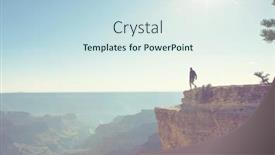  Presentation with motivation - Audience pleasing PPT layouts consisting of traveler-on-cliff-mountains-over backdrop and a sky blue colored foreground