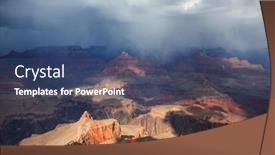  Presentation with inspiring - Presentation enhanced with traveler-on-cliff-mountains-over background and a ocean colored foreground