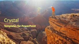  Presentation with inspiring - Slides consisting of traveler-on-cliff-mountains-over background and a violet colored foreground