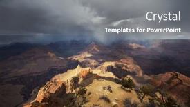  Presentation with journey - Slide deck enhanced with traveler-on-cliff-mountains-over background and a gray colored foreground