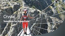  Presentation with traveler - PPT theme featuring traveler on thetrift bridge switzerland background and a dark gray colored foreground