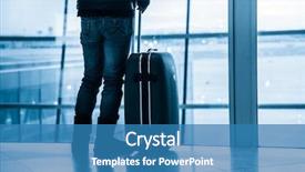  Presentation with traveler - Audience pleasing slide deck consisting of traveler silhouettes at airport beijing backdrop and a teal colored foreground