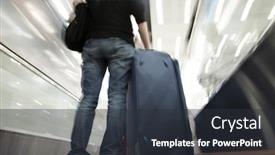  Presentation with traveler - Slide deck featuring red polka dot tablecloth or towel over the surface of a brown wooden table background and a coral colored foreground