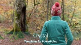  Presentation with traveler - Presentation theme with traveler woman watching forest scenery background and a ocean colored foreground