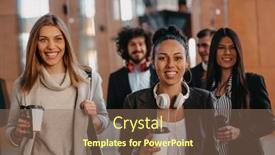  Presentation with city people walking - PPT theme having travelers-business-team-of-colleagues and a violet colored foreground