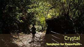  Presentation with outdoor clothes for hiking - Amazing presentation having traveling-asian-woman-hiking backdrop and a tawny brown colored foreground