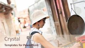  Presentation with asia - PPT theme having traveling-asian-woman-playing-pinball background and a lemonade colored foreground