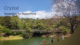  Presentation with water reservoir - Slide set featuring traveling-asian-woman-walk-near background and a light blue colored foreground