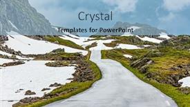  Presentation with road - Presentation theme consisting of traveling-by-camper-on-road background and a light blue colored foreground