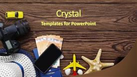  Presentation with space travel - Slide set having traveling car plane - travel concept top view background and a  colored foreground