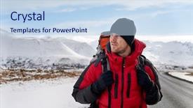  Presentation with education and budget - Colorful presentation theme enhanced with traveling holiday on a budget backdrop and a light blue colored foreground