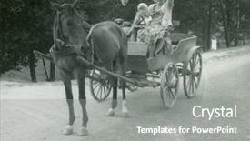  Presentation with memory book family photo album - Theme enhanced with vintage photo of family traveling background and a gray colored foreground