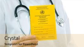  Presentation with vaccination - Amazing slide deck having general pharmacology - doctor showing an international certificate backdrop and a yellow colored foreground