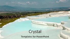  Presentation with calcium - Amazing slide deck having pammukale the travertines of calcium backdrop and a soft green colored foreground