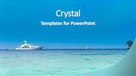  Presentation with overseas workers - Cool new PPT theme with traveling overseas vast seascape backdrop and a  colored foreground