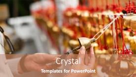  Presentation with golden woman - Amazing presentation theme having wu - traveling woman look backdrop and a coral colored foreground